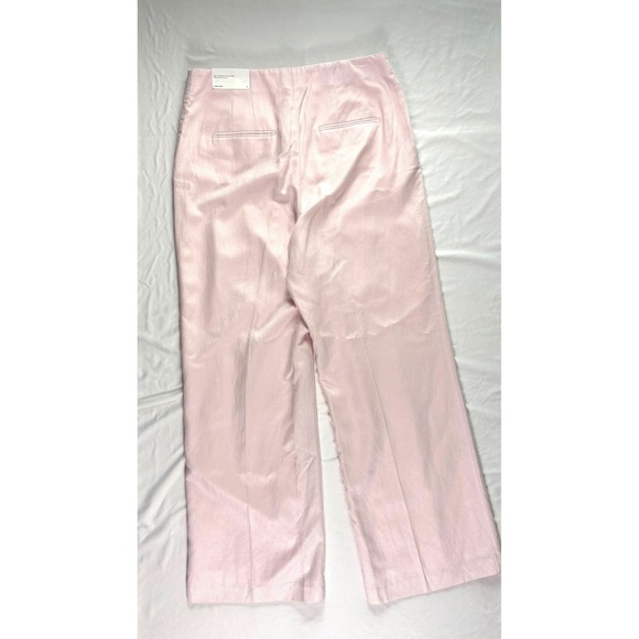 NWT ANN TAYLOR Seamed Wide Leg Pants 12 High Rise Tailored Linen Office Pastel - Picture 8 of 8